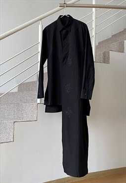 YOHJI YAMAMOTO Shirt Top Dress Asymmetric Button Long