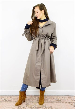 VINTAGE 80S LONDON FOG MINK BROWN MAC COAT