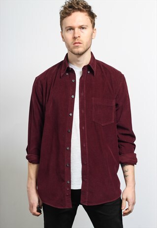 VINTAGE CORDUROY CORD SHIRT PURPLE