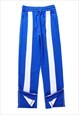 STRIPED PANTS WIDE ZIP TWO COLOR JOGGERS IN BLUE WHITE
