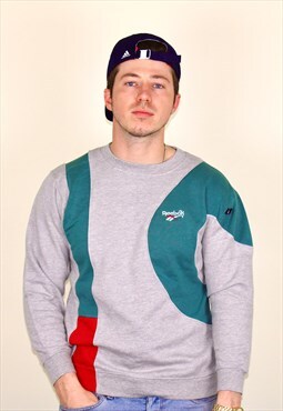 Vintage 90s Reebok Sweatshirt in Grey & Green