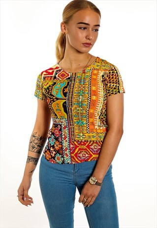 VINTAGE PATTERNED T-SHIRT T281