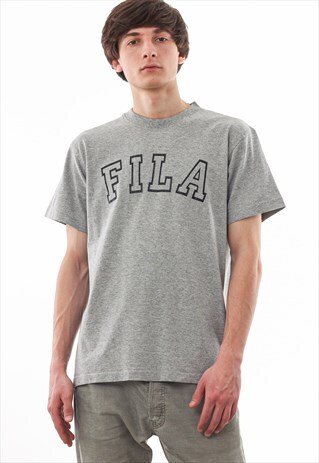 VINTAGE FILA TEE 90S GREY BIG LOGO