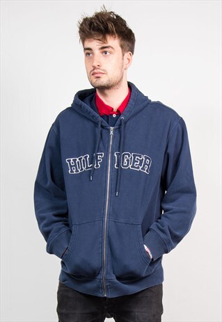 VINTAGE 90'S NAVY TOMMY HILFIGER HOODIE