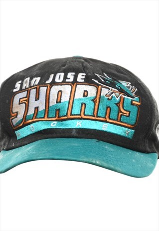 Vintage Black San Jose Sharks NHL Embroidery Cap - XS