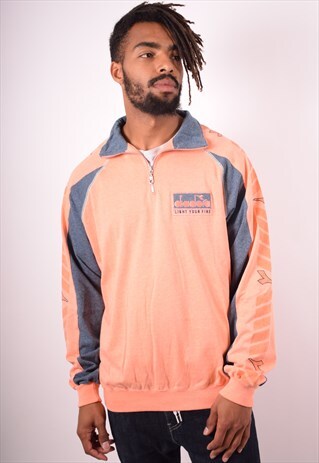 DIADORA MENS VINTAGE SWEATSHIRT JUMPER XL ORANGE 90S