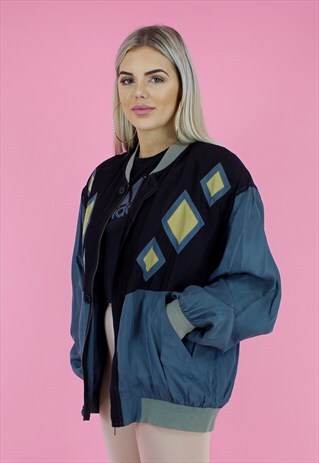 90S SILK OVERSIZED PATTERNED BOMBER JACKET