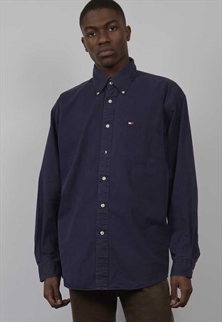 VINTAGE 90'S TOMMY HILFIGER NAVY SHIRT