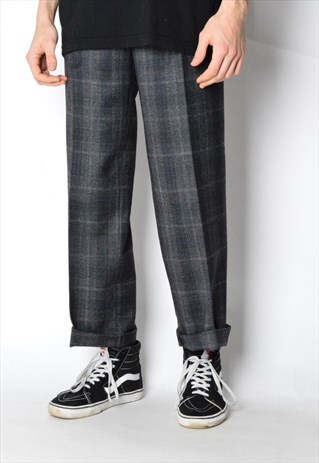VINTAGE 90S GREY CHECK PANTS