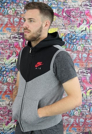VINTAGE NIKE HOODIE/HOODED GILET. UNISEX SPORTSWEAR.