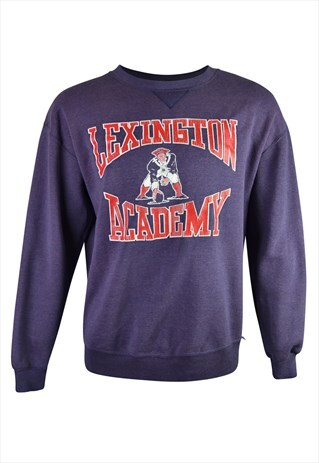 90S PURPLE SWEATSHIRT WITH LEXINGTON ACADEMY LOGO