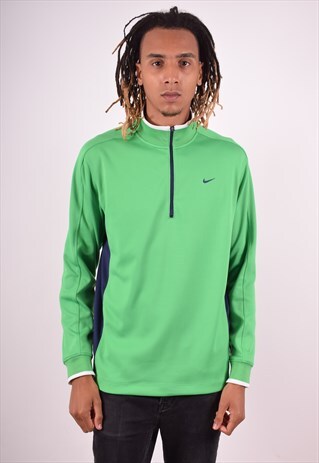NIKE MENS VINTAGE TRACKSUIT TOP LARGE GREEN 90S