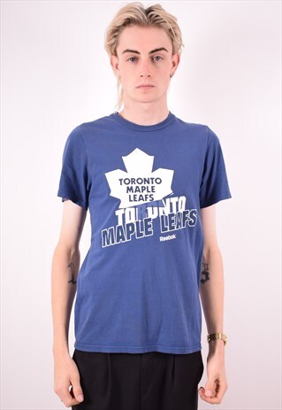 REEBOK MENS VINTAGE T-SHIRT TOP SMALL BLUE 90S