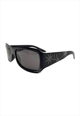 Christian Dior Sunglasses Rectangle Black Logo Spidior y2k
