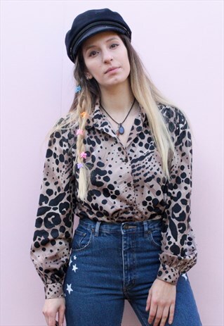 VINTAGE 80'S LEOPARD PRINT SHIRT