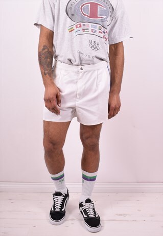 LACOSTE MENS VINTAGE SHORTS W34 WHITE 90'S