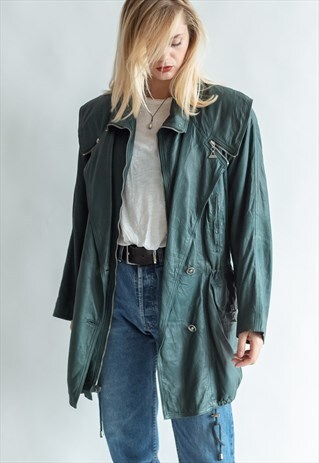 VINTAGE 70S WESTERN OVERSIZED JACKET IN SOFT LEATHER