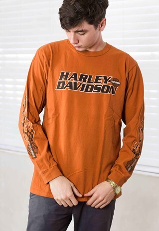 VINTAGE HARLEY DAVIDSON T-SHIRT LOGO 90S L 11.1