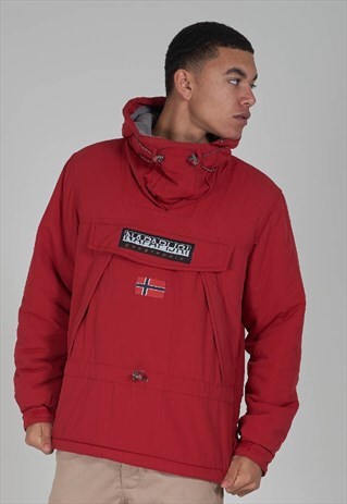 VINTAGE 90'S RED WINTER COTTON NAPAPIJRI PARKA