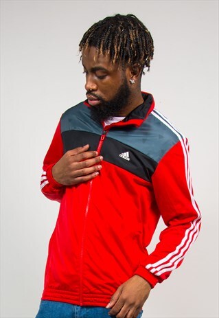 ADIDAS RED TRACKSUIT JACKET TOP