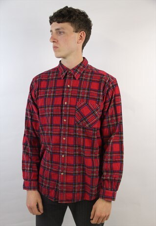VINTAGE 90'S PINK CHECK CORD SHIRT