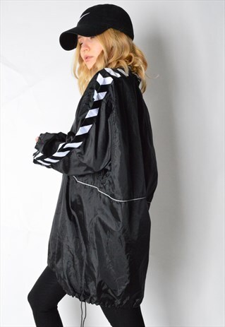 VINTAGE 90S BLACK HUMMEL SHELL JACKET