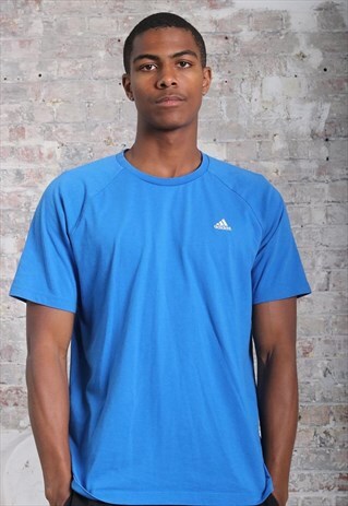 VINTAGE ADIDAS LOGO T-SHIRT BLUE