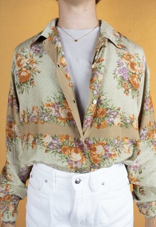 VINTAGE FLOWERS SHIRT IN GOLD M