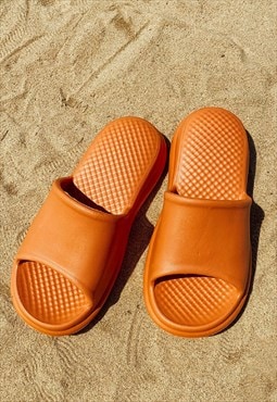 Beach slippers open toe shower sandals in orange