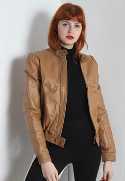 Vintage 90's Leather Jacket Brown 