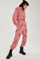 WOMAN PRINTED KNITTED JOGGER - PINK