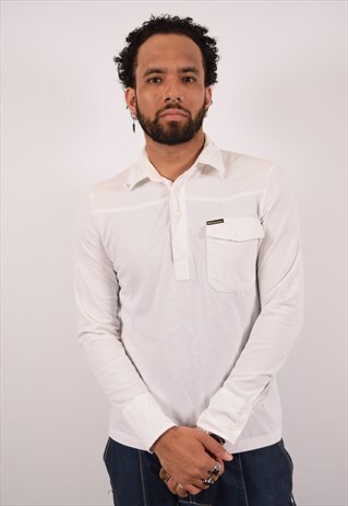 VINTAGE DOLCE & GABBANA POLO SHIRT LONG SLEEVES WHITE