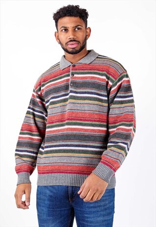 VINTAGE POLO COLLAR KNITWEAR JUMPER K557