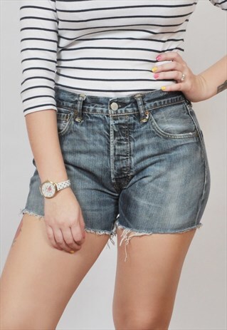 LEVI'S 501 FADED BLUE DENIM SHORTS