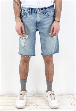 511 Vintage Men W31 Slim Fit Shorts Jeans Denim Ripped Capri