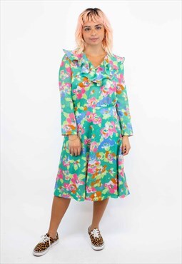 70s Floral Pattern Dress