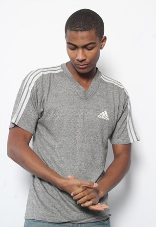 VINTAGE ADIDAS LOGO T-SHIRT GREY