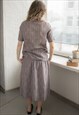 VINTAGE 80'S SHIRT AND SKIRT CO-ORDINATES IN GREY
