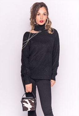  Jumper with Cut Outs and Chain Detail