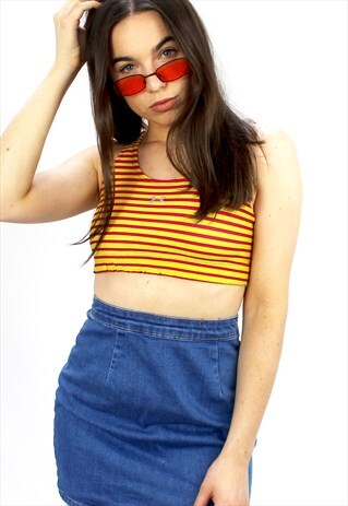 90'S RETRO MULTI-COLOURED CROP TOP/ SPORTS BRA