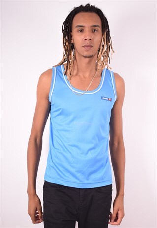 ELLESSE MENS VINTAGE VEST TOP SMALL BLUE 90S