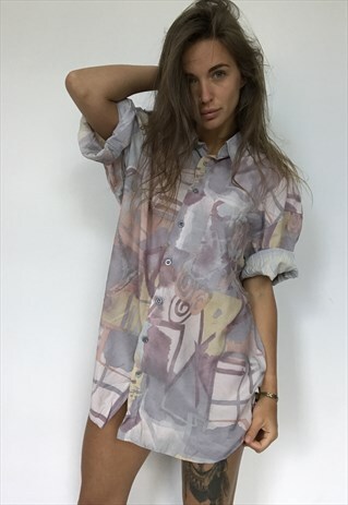 PATTERNED OVERSIZED RETRO VINTAGE UNISEX FESTIVAL SHIRT