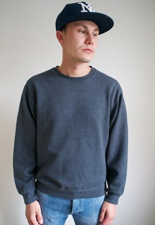 VINTAGE 90'S PLAIN GREY SWEATSHIRT