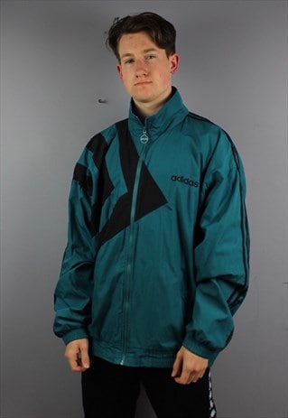 VINTAGE ADIDAS FESTIVAL WINDBREAKER SHELL JACKET IN GREEN WI