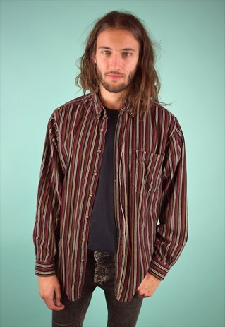 VINTAGE 90'S STRIPED CORDUROY SHIRT