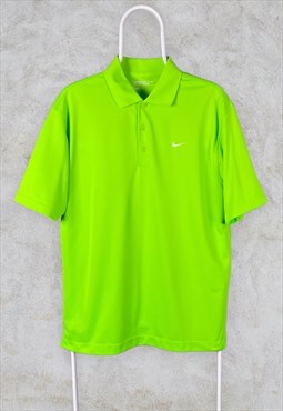Vintage Nike Golf Polo Shirt Fluorescent Green Medium