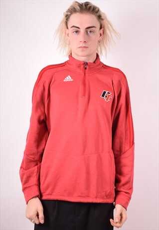 ADIDAS MENS VINTAGE SWEATSHIRT JUMPER XL RED 90S