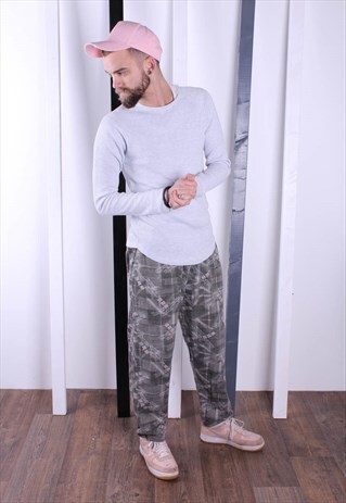 VINTAGE 90S PATTERNED CRAZY PRINT TROUSERS. UNISEX. GYM