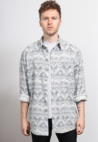 VINTAGE AZTEC PATTERNED SHIRT