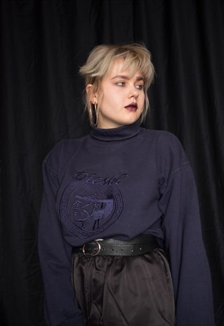 OLDSCHOOL DIESEL NAVY BLUE ROLL NECK